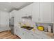 Modern kitchen with white cabinets and stainless steel appliances at 11444 N Northfield St, Surprise, AZ 85388