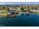 Aerial view of a community water feature with a pump house at 11444 N Northfield St, Surprise, AZ 85388