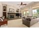 Large living area with stone fireplace at 1653 W Zion Pl, Chandler, AZ 85248