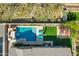 Overhead view of the house with pool and backyard at 1988 E Blackhawk Dr, Gilbert, AZ 85298