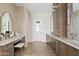 Elegant bathroom with double vanity and large mirror at 2867 E Citadel Ct, Gilbert, AZ 85298