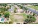 Aerial perspective of a house next to a large green space at 3503 E Princeton Ct, Gilbert, AZ 85234