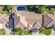 An aerial view showcasing a large house and surrounding neighborhood at 3503 E Princeton Ct, Gilbert, AZ 85234