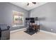 Bright home office features built-in desk and window views at 3503 E Princeton Ct, Gilbert, AZ 85234