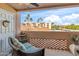Spacious balcony with seating and lovely views of palm trees at 4141 N 31St St # 215, Phoenix, AZ 85016
