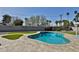 A view of the backyard pool with desert landscaping at 811 W Northern Ave, Phoenix, AZ 85021