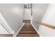 Wooden stairs leading to upper level at 954 E Diamond Dr, Tempe, AZ 85283