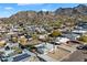 Aerial view showcasing house, pool, and mountain views at 1510 E Mission Ln, Phoenix, AZ 85020