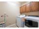 Laundry room with washer, dryer, and cabinets at 17581 W Canyon Ln, Goodyear, AZ 85338