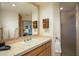 Clean bathroom with a single sink vanity and a walk-in shower at 3071 Ironwood Rd, Carefree, AZ 85377