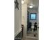 Bathroom with shower/tub combo, pedestal sink, and decorative tile at 3104 E Broadway -- # 88, Mesa, AZ 85204