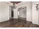 Formal dining room featuring hardwood floors and a chandelier at 3254 N Ladera Cir, Mesa, AZ 85207