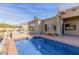 Backyard featuring a pool with a spiral staircase leading to an upper-level deck at 3254 N Ladera Cir, Mesa, AZ 85207