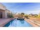 Beautiful backyard pool, spa and fire pit, surrounded by desert landscape and views at 3254 N Ladera Cir, Mesa, AZ 85207