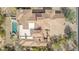 Aerial view directly above rear exterior of home with pool, and hot tub at 3254 N Ladera Cir, Mesa, AZ 85207