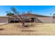 Mid-century modern home with covered entryway and mature tree at 530 N Miller St, Mesa, AZ 85203