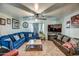 Spacious living room with blue and brown couches at 7201 W Alvarado Rd, Phoenix, AZ 85035