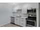 Modern kitchen with stainless steel appliances and white cabinets at 18202 N Cave Creek Rd # 241, Phoenix, AZ 85032