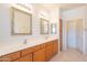 The bathroom features a double vanity with wood drawers at 19700 N 76Th St # 2072, Scottsdale, AZ 85255