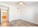 This bright bedroom has a large closet and vinyl floors at 19700 N 76Th St # 2072, Scottsdale, AZ 85255