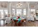 Bright dining area with wood table, turquoise tablecloth, and large windows at 8540 E Mcdowell Rd # 55, Mesa, AZ 85207