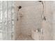 Large walk-in shower with double shower heads and glass block accents at 8540 E Mcdowell Rd # 55, Mesa, AZ 85207