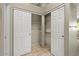 Large double closets with double doors and shelving at 11515 N 91 St # 238, Scottsdale, AZ 85260