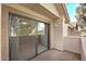 Private patio with sliding glass doors at 11515 N 91 St # 238, Scottsdale, AZ 85260