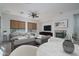 Dining area with modern furniture and fireplace view at 13403 W Cabrillo Dr, Sun City West, AZ 85375