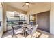 Private patio with table and chairs, ideal for entertaining at 19700 N 76Th St # 1112, Scottsdale, AZ 85255