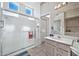 Main bathroom with shower/tub combo and updated vanity at 22506 N Mirage Ln, Sun City West, AZ 85375