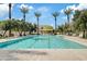 Sparkling community pool framed by palm trees, lounge chairs, and serene landscaping at 3021 E Agritopia N Loop, Gilbert, AZ 85296