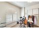 Bedroom with an arched window and built-in shelving at 937 N Kingston St, Gilbert, AZ 85233