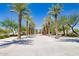Landscaped walkway lined with palm trees at 10012 E Tamery Ave, Mesa, AZ 85212