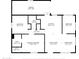 A detailed black-and-white floor plan illustrating the layout of a home, including room dimensions and locations at 104 N 114Th St, Apache Junction, AZ 85120