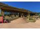 Large patio with stairs, string lights, and seating at 210 W Yucca Ln, New River, AZ 85087