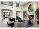 Bright living room with high ceilings and fireplace at 21487 N 110Th Pl, Scottsdale, AZ 85255