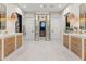 Spa-like bath with dual vanities, large shower, and modern finishes at 3827 E Marlette Ave, Paradise Valley, AZ 85253