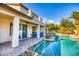 Covered patio with comfortable seating and pool view at 7605 S 18Th Way, Phoenix, AZ 85042