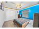 Cozy bedroom with a queen bed, closet, and accent wall at 8479 E Sunrise Sky Dr, Gold Canyon, AZ 85118