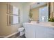 Modern bathroom with white vanity, and gray tile flooring at 10156 E Ursula Ave, Mesa, AZ 85212