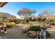 Well-maintained backyard featuring a gravel landscape design with desert plants and rocks at 10306 E Rising Sun Pl, Gold Canyon, AZ 85118