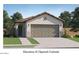 Spanish-style home with a two-car garage and landscaped lawn at 17500 N Toledo Ave, Maricopa, AZ 85138