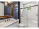 Bathroom with marble vanity, chevron tile shower, and gold accents at 17674 E Fort Verde Rd, Rio Verde, AZ 85263