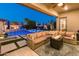 Relaxing patio with fire pit and stunning pool views at 21622 E Via De Arboles --, Queen Creek, AZ 85142