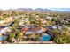 Aerial view showcasing home and mountain views at 22206 N La Senda Dr, Scottsdale, AZ 85255