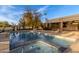 Inviting pool and spa area with patio seating at 22206 N La Senda Dr, Scottsdale, AZ 85255