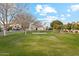 A well-maintained green space features lush grass, mature trees, and clear skies on a sunny day at 2625 N 24Th St # 36, Mesa, AZ 85213