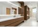 Modern bathroom with double vanity and marble countertops at 28110 N 96Th Pl, Scottsdale, AZ 85262