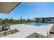 Spacious pool area with modern patio and seating at 28110 N 96Th Pl, Scottsdale, AZ 85262